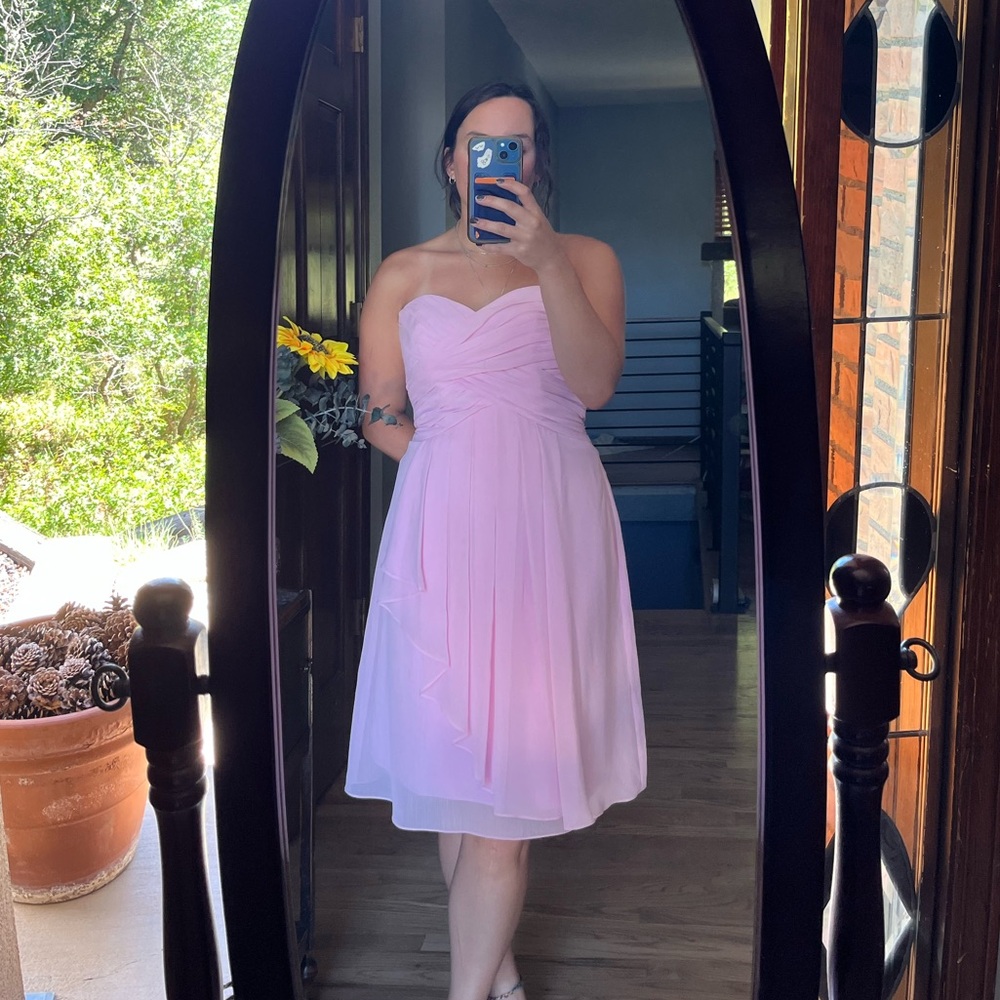Light pink bridesmaid dress